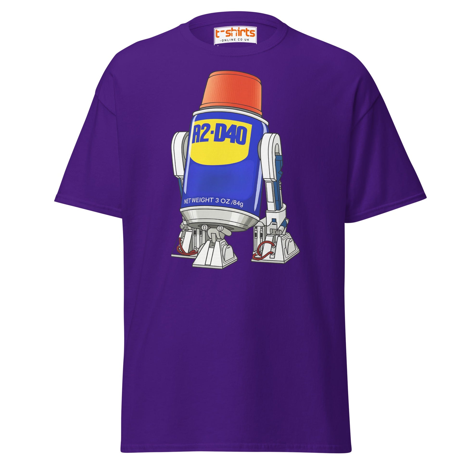 R2 - D40 WD - 40 Droid Parody T-Shirt - Purple - T-Shirts Online