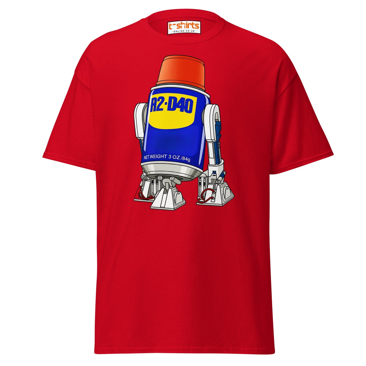R2 - D40 WD - 40 Droid Parody T-Shirt - Red - T-Shirts Online