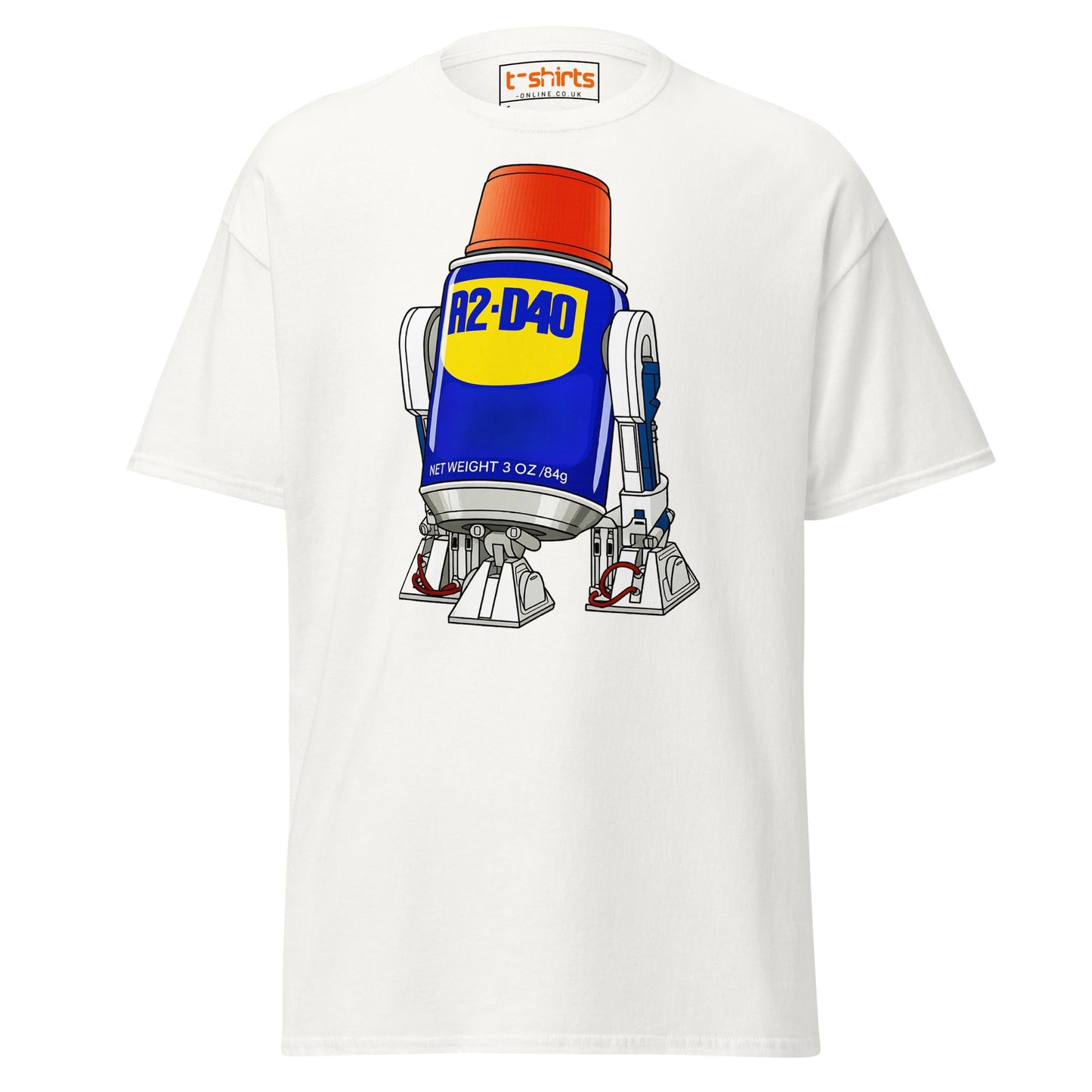 R2 - D40 WD - 40 Droid Parody T-Shirt - White - T-Shirts Online