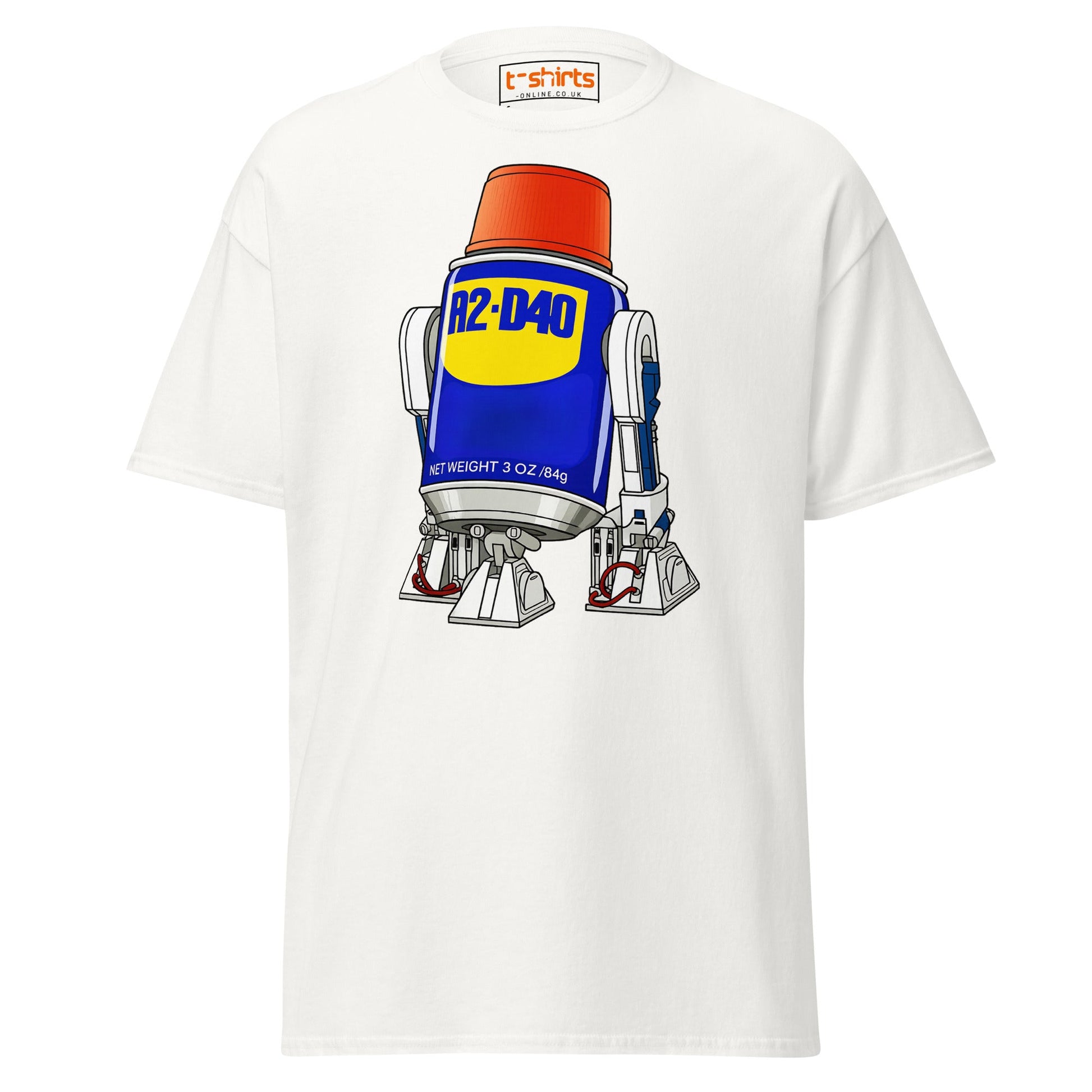 R2 - D40 WD - 40 Droid Parody T-Shirt - White - T-Shirts Online