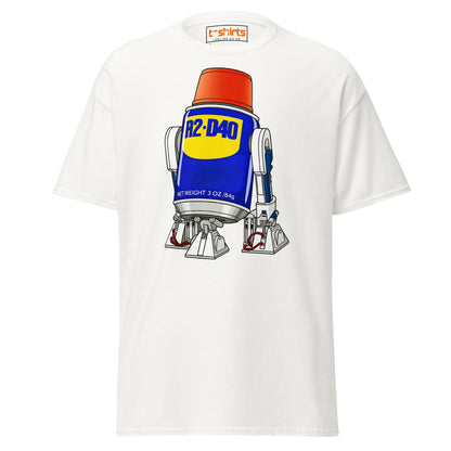 R2 - D40 WD - 40 Droid Parody T-Shirt - White - T-Shirts Online