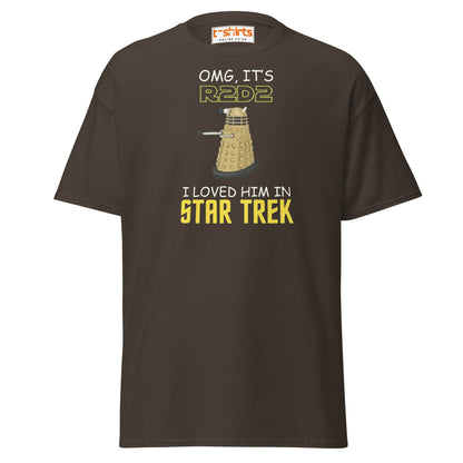 R2D2 Star Trek Parody T-Shirt – Funny Sci - Fi Tee - Dark Chocolate - T-Shirts Online
