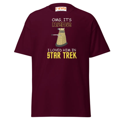 R2D2 Star Trek Parody T-Shirt – Funny Sci - Fi Tee - Maroon - T-Shirts Online