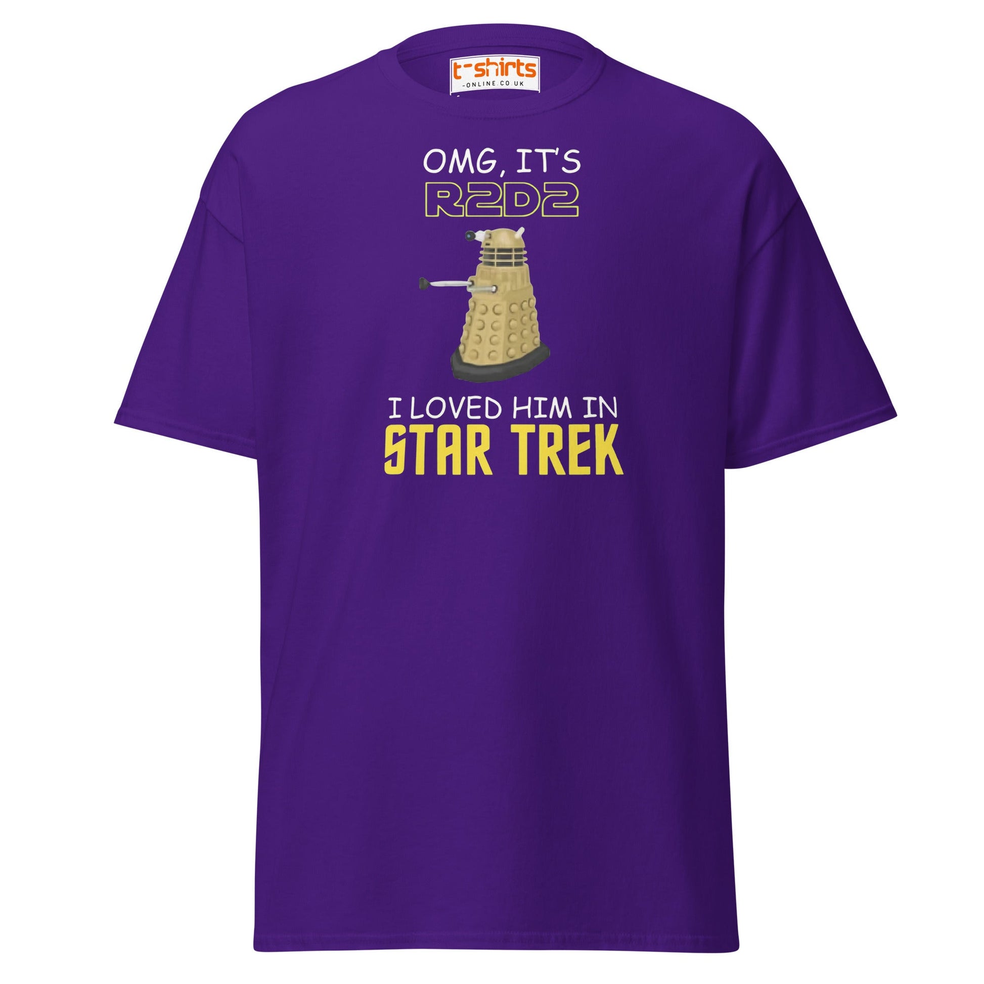 R2D2 Star Trek Parody T-Shirt – Funny Sci - Fi Tee - Purple - T-Shirts Online