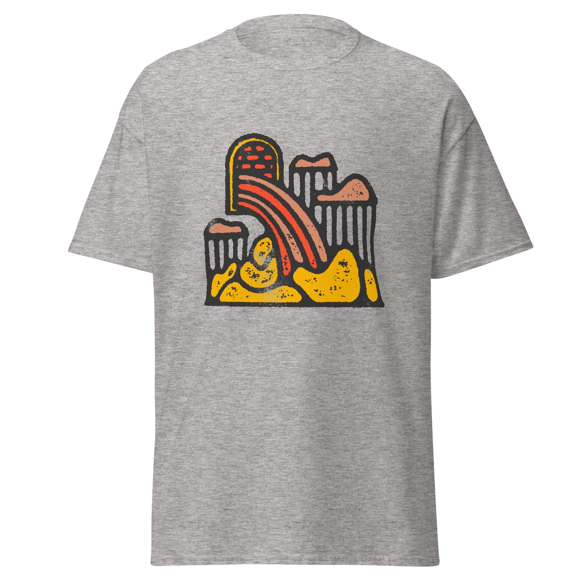 Rainbow Vomit | Abstract T-Shirt - Sport Grey - T-Shirts Online