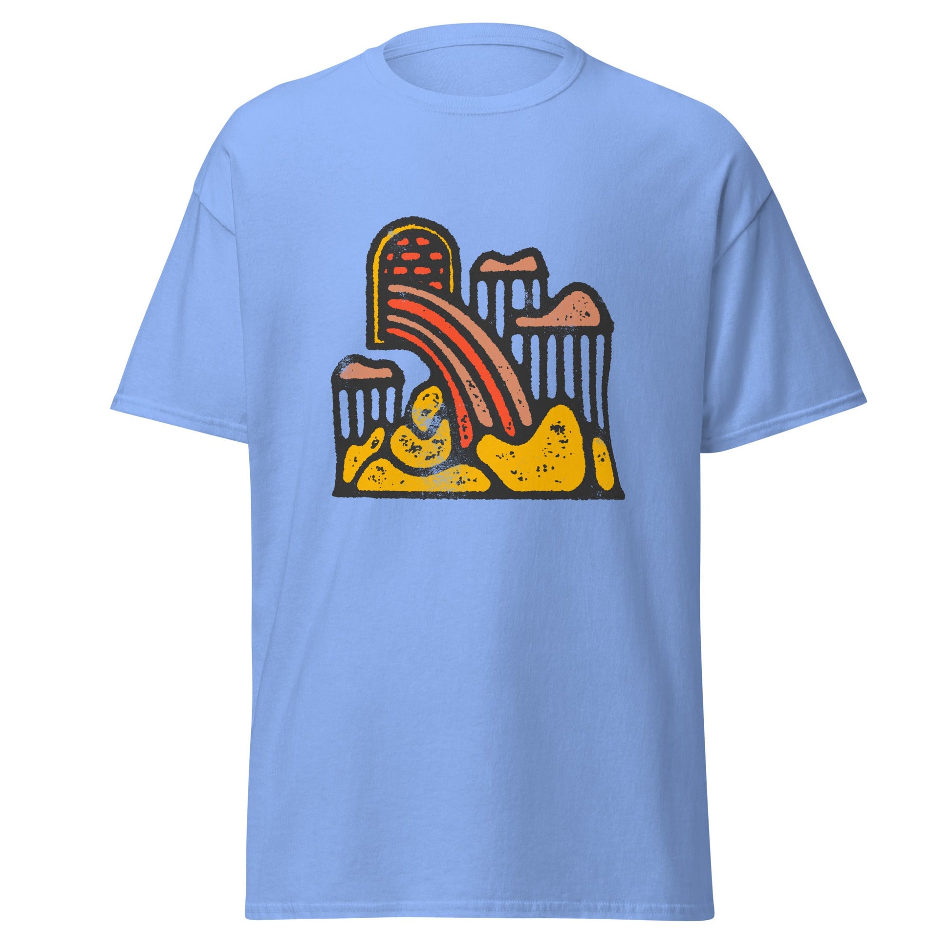 Rainbow Vomit | Abstract T-Shirt - Carolina Blue - T-Shirts Online