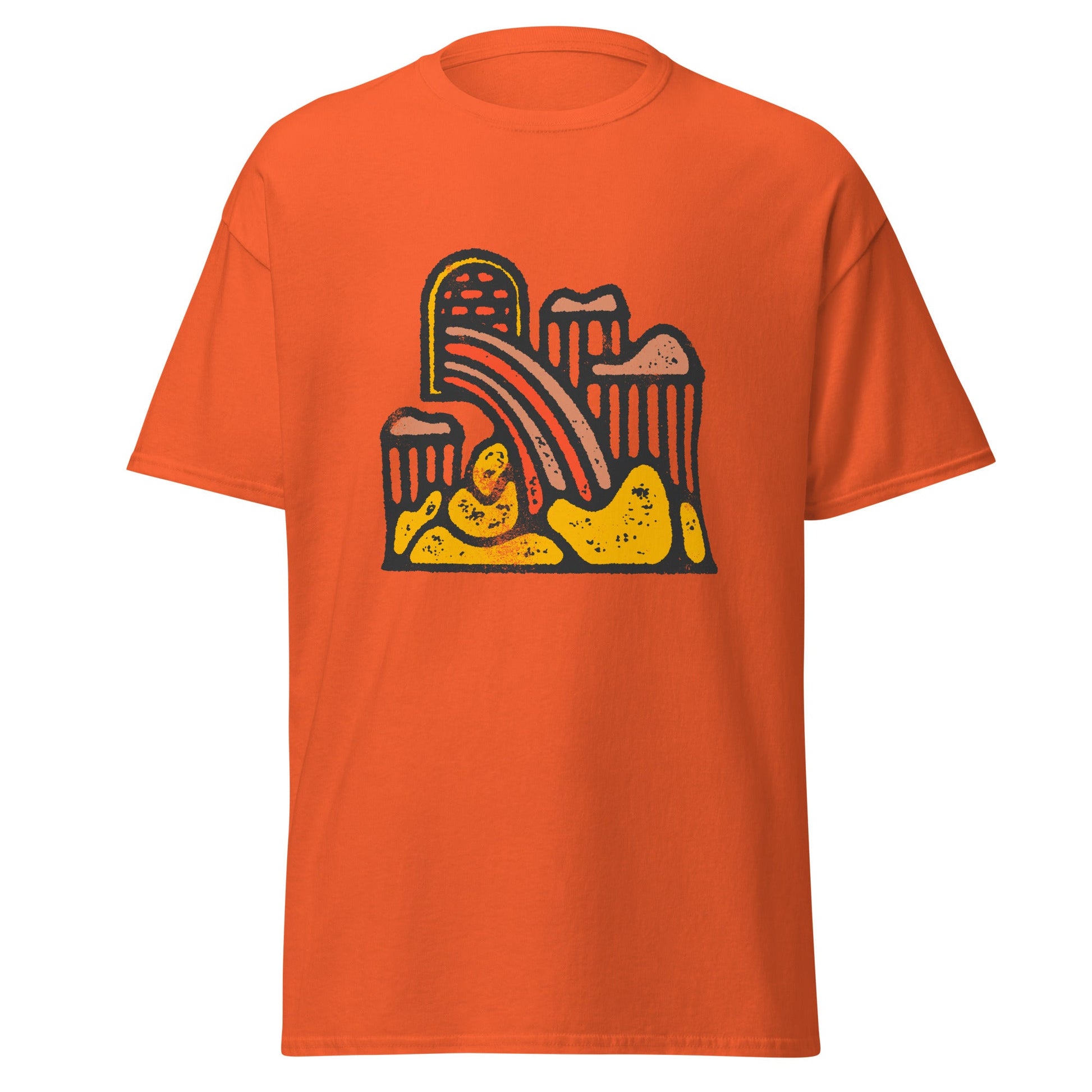 Rainbow Vomit | Abstract T-Shirt - Orange - T-Shirts Online