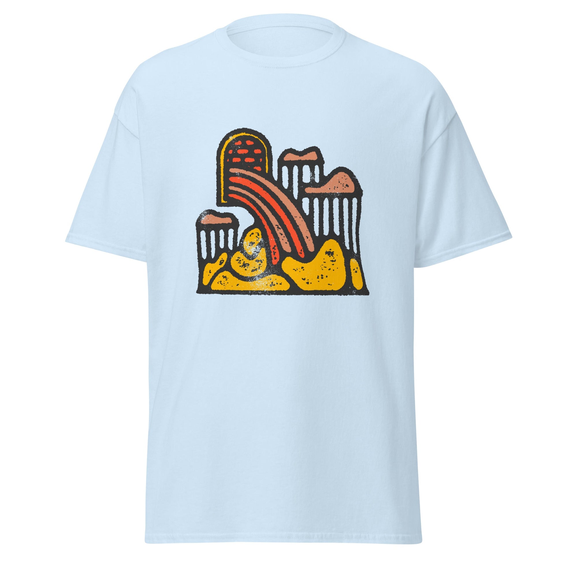 Rainbow Vomit | Abstract T-Shirt - Light Blue - T-Shirts Online