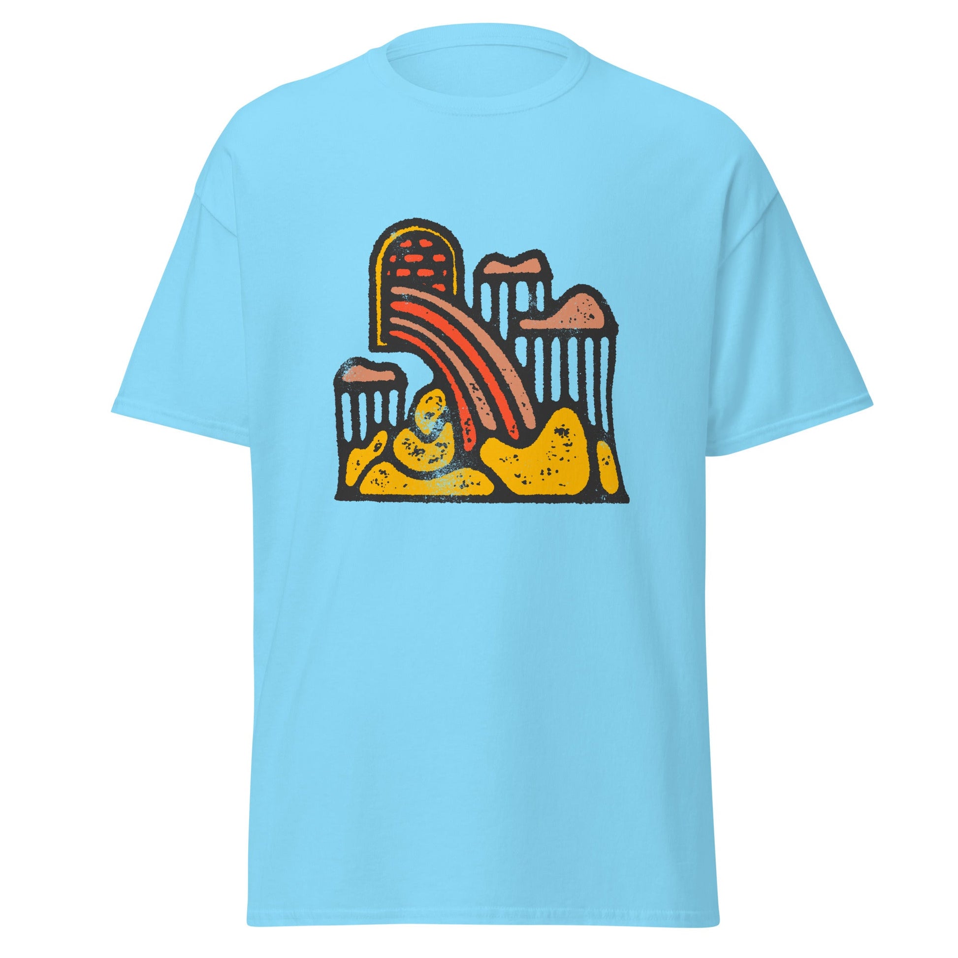 Rainbow Vomit | Abstract T-Shirt - Sky - T-Shirts Online