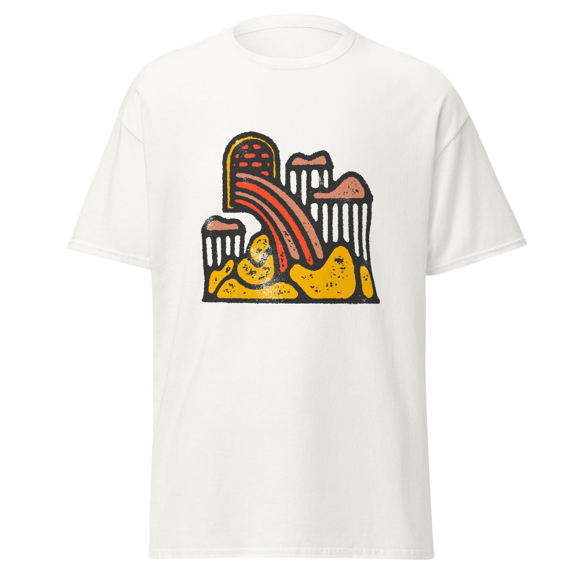 Rainbow Vomit | Abstract T-Shirt - White - T-Shirts Online