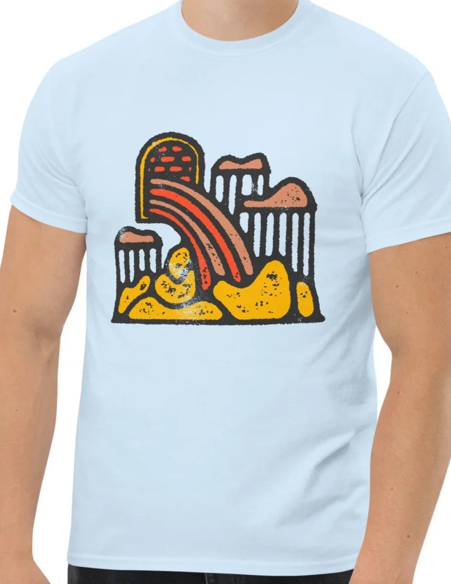 Rainbow Vomit | Abstract T-Shirt - Royal - T-Shirts Online