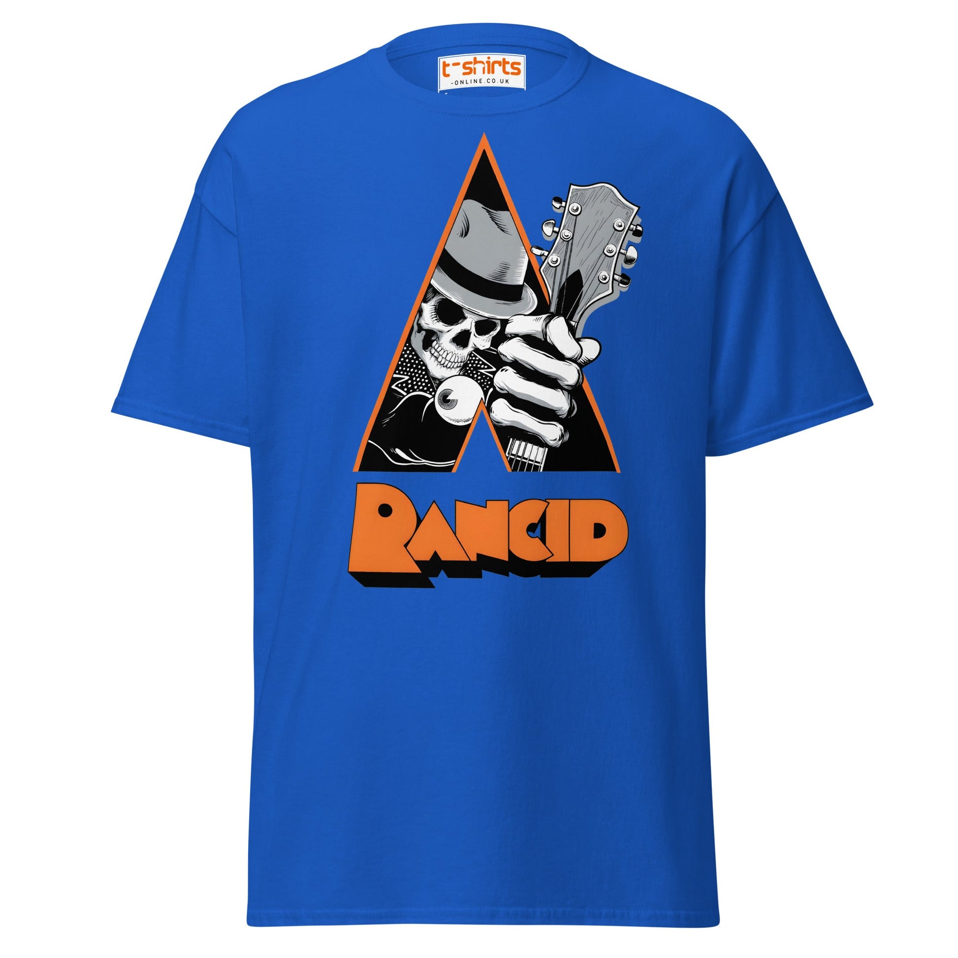 Rancid Skull Guitar T-Shirt | Punk Rock Graphic Tee - Royal - T-Shirts Online