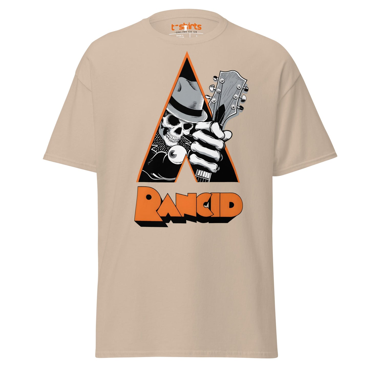 Rancid Skull Guitar T-Shirt | Punk Rock Graphic Tee - Sand - T-Shirts Online