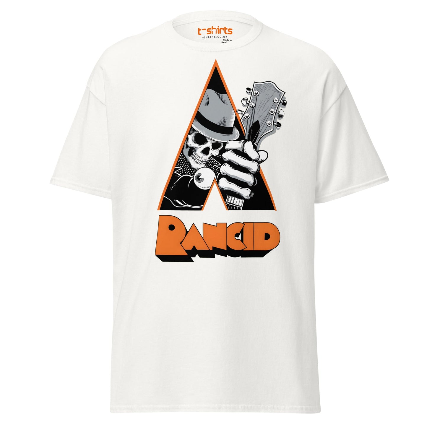 Rancid Skull Guitar T-Shirt | Punk Rock Graphic Tee - White - T-Shirts Online