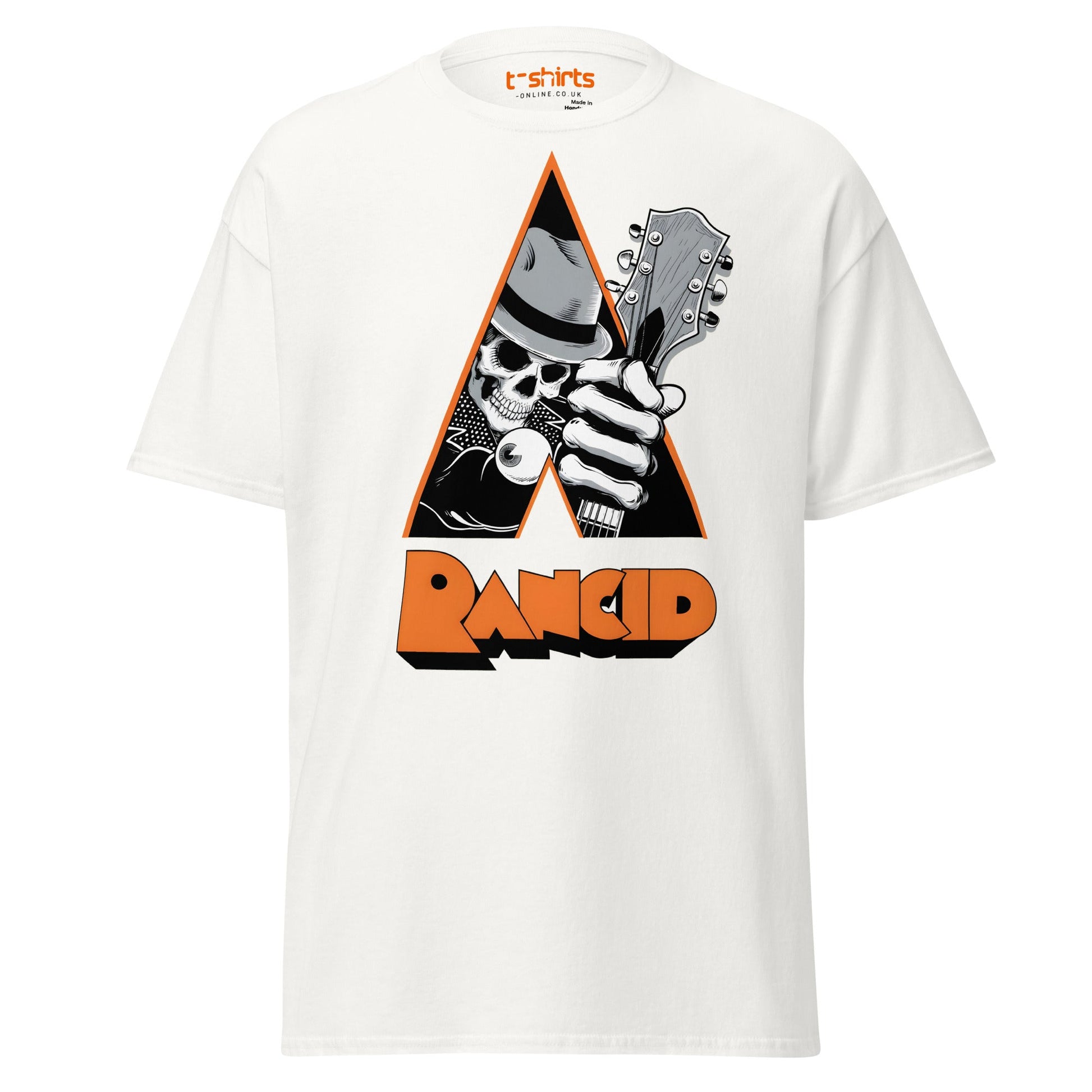 Rancid Skull Guitar T-Shirt | Punk Rock Graphic Tee - White - T-Shirts Online