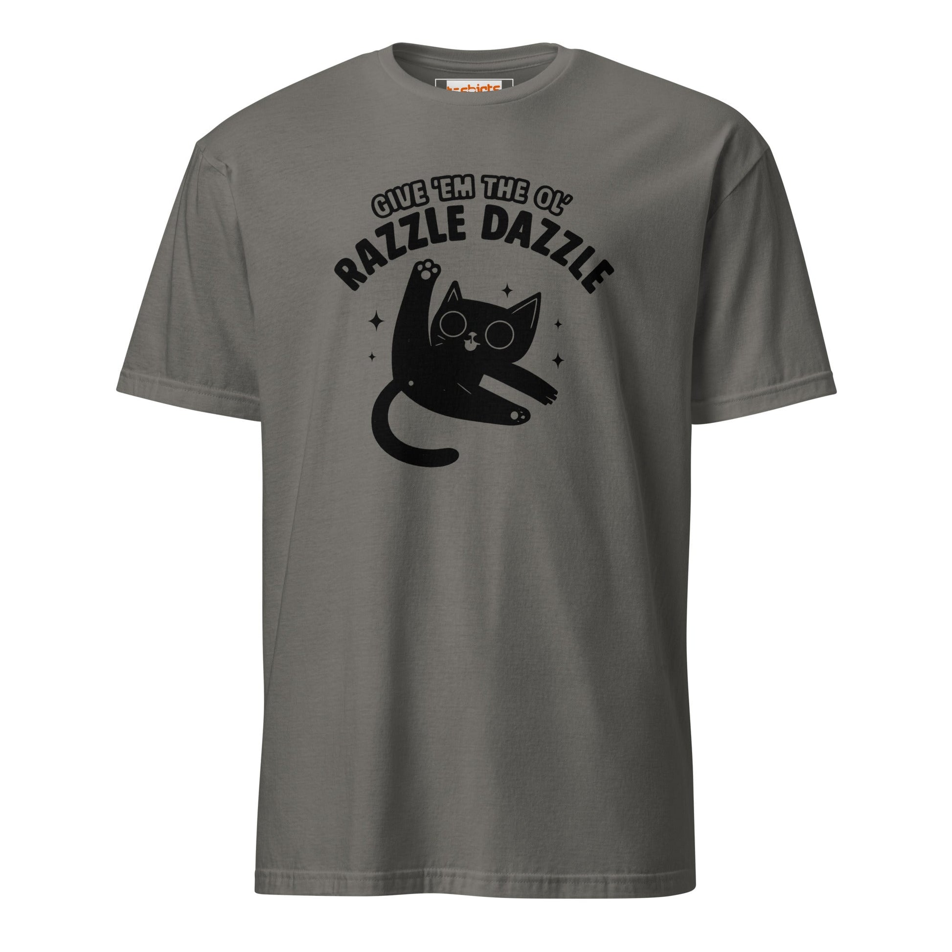 Razzle Dazzle T-Shirt | Fun Adult Cat Tee - Charcoal - T-Shirts Online