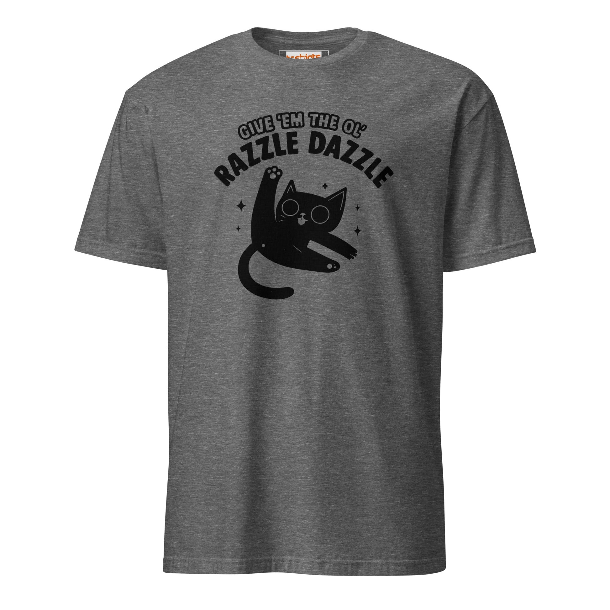 Razzle Dazzle T-Shirt | Fun Adult Cat Tee - Graphite Heather - T-Shirts Online