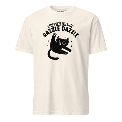 Razzle Dazzle T-Shirt | Fun Adult Cat Tee - Natural - T-Shirts Online