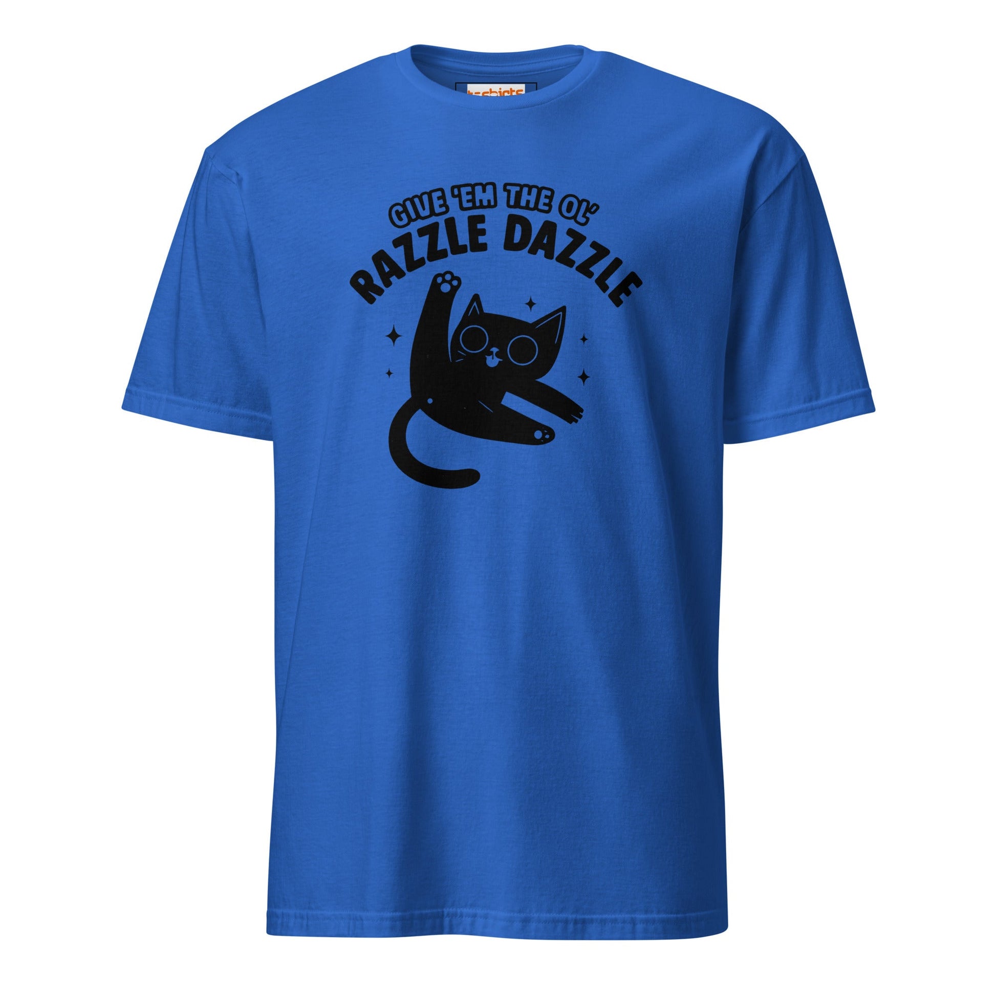 Razzle Dazzle T-Shirt | Fun Adult Cat Tee - Royal - T-Shirts Online