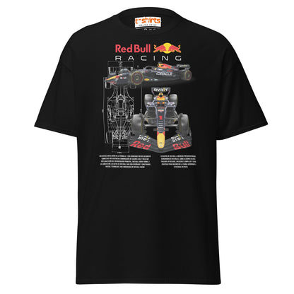 Red Bull Racing F1 Car Blueprint T-Shirt - Black - T-Shirts Online