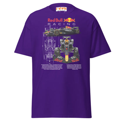 Red Bull Racing F1 Car Blueprint T-Shirt - Purple - T-Shirts Online