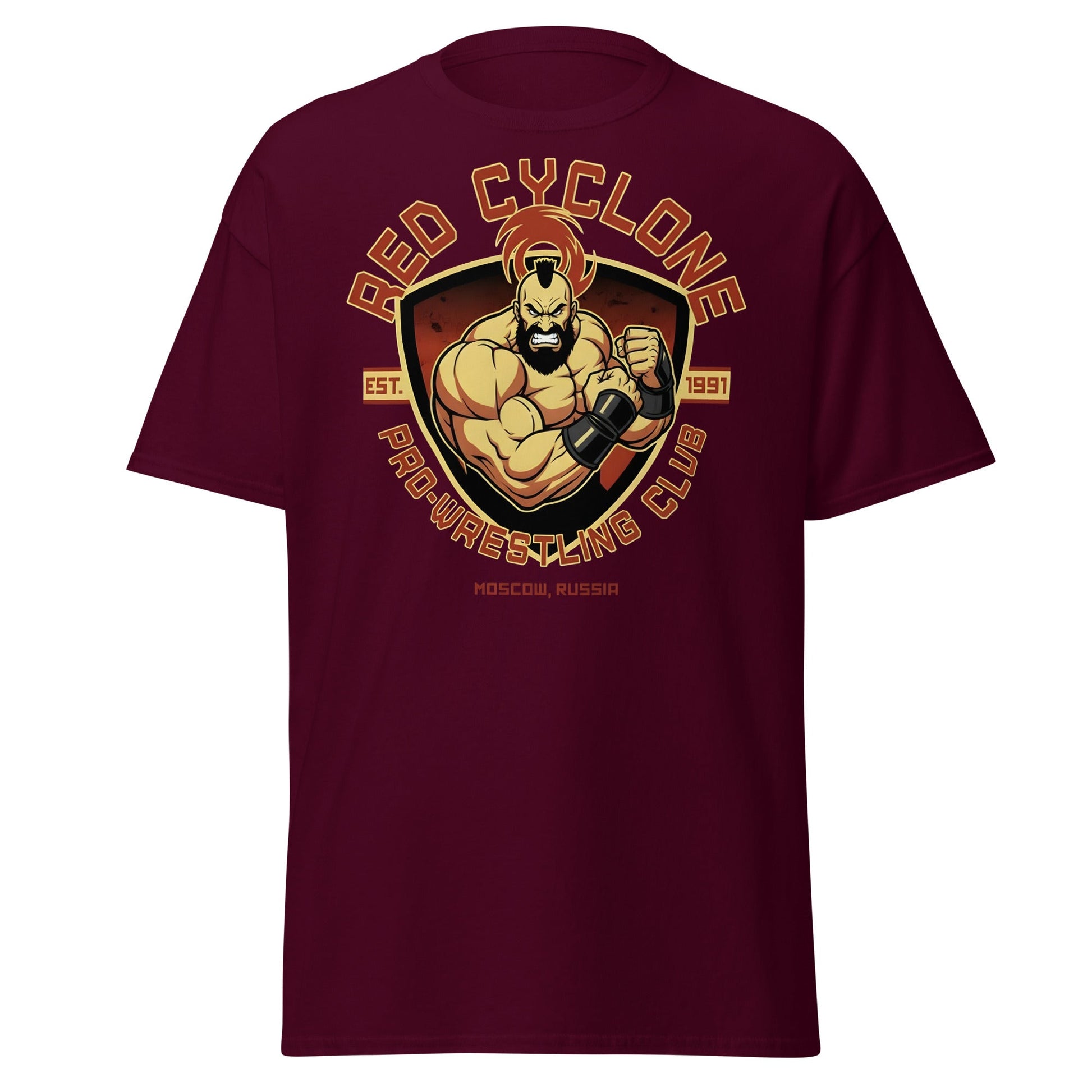 Red Cyclone Pro - Wrestling Club T-Shirt - Maroon - T-Shirts Online