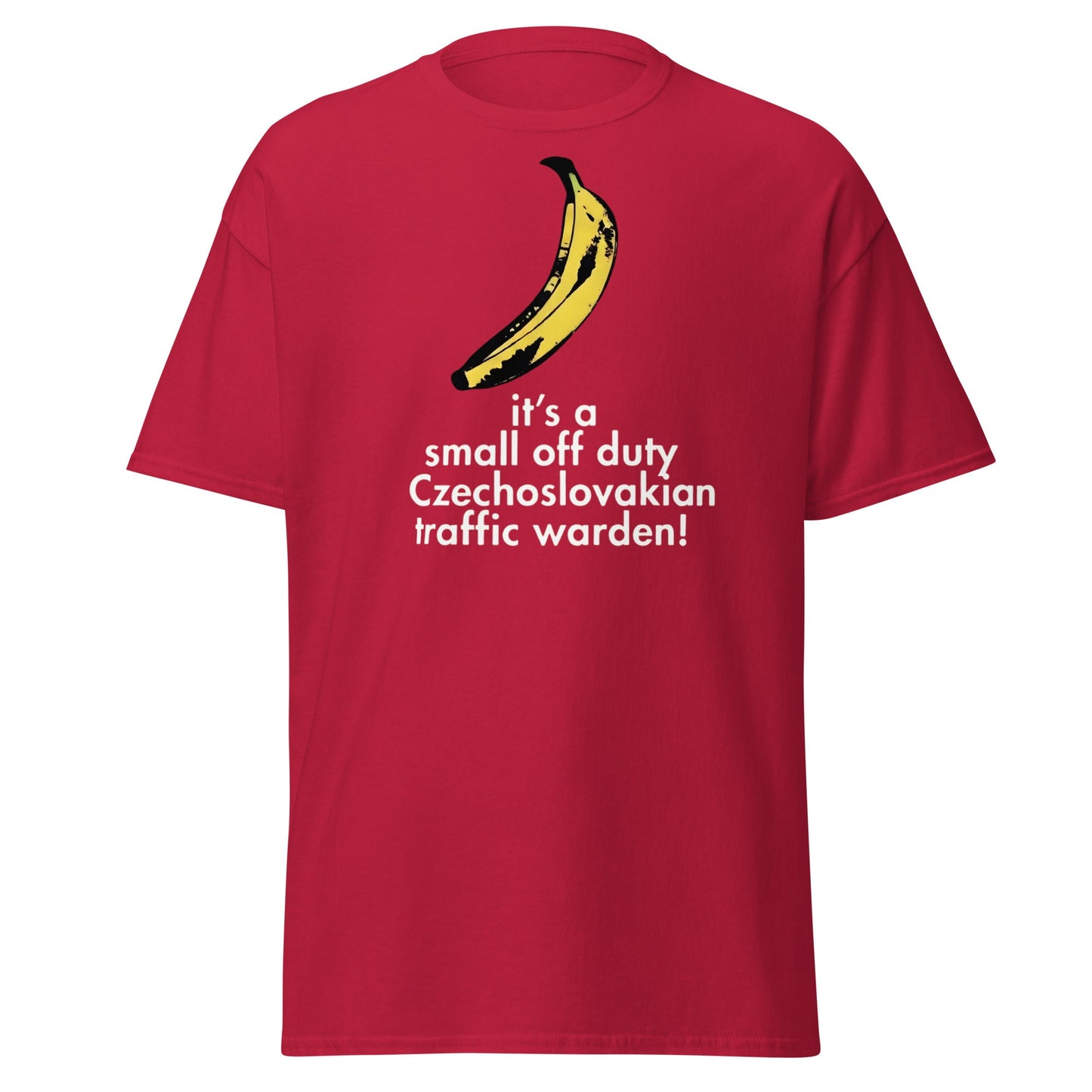 Red Dwarf Banana T-Shirt - Small Off Duty Traffic Warden Tee - Cardinal - T-Shirts Online