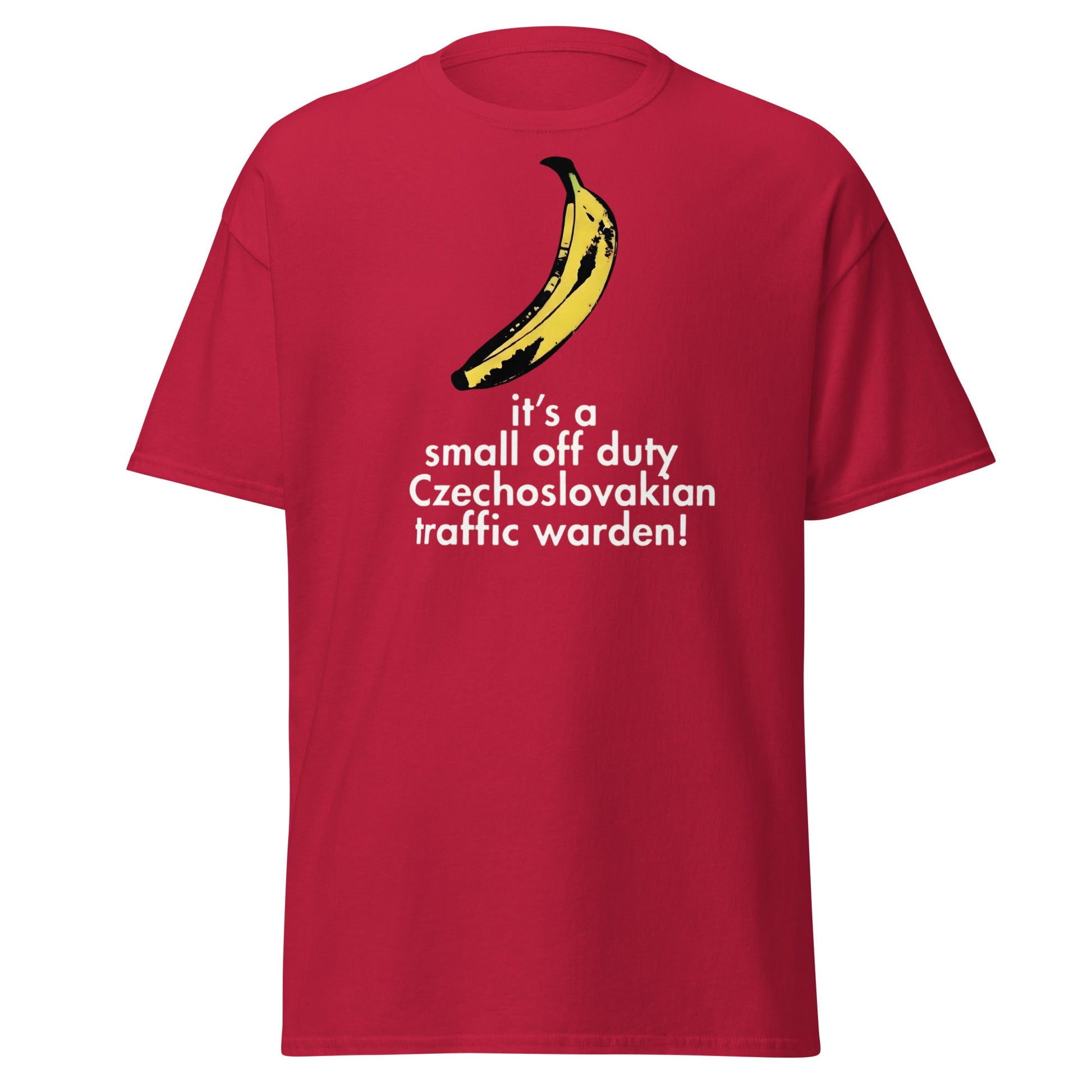 Red Dwarf Banana T-Shirt - Small Off Duty Traffic Warden Tee - Cardinal - T-Shirts Online