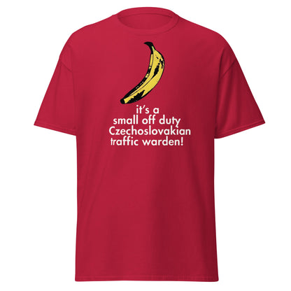 Red Dwarf Banana T-Shirt - Small Off Duty Traffic Warden Tee - Cardinal - T-Shirts Online