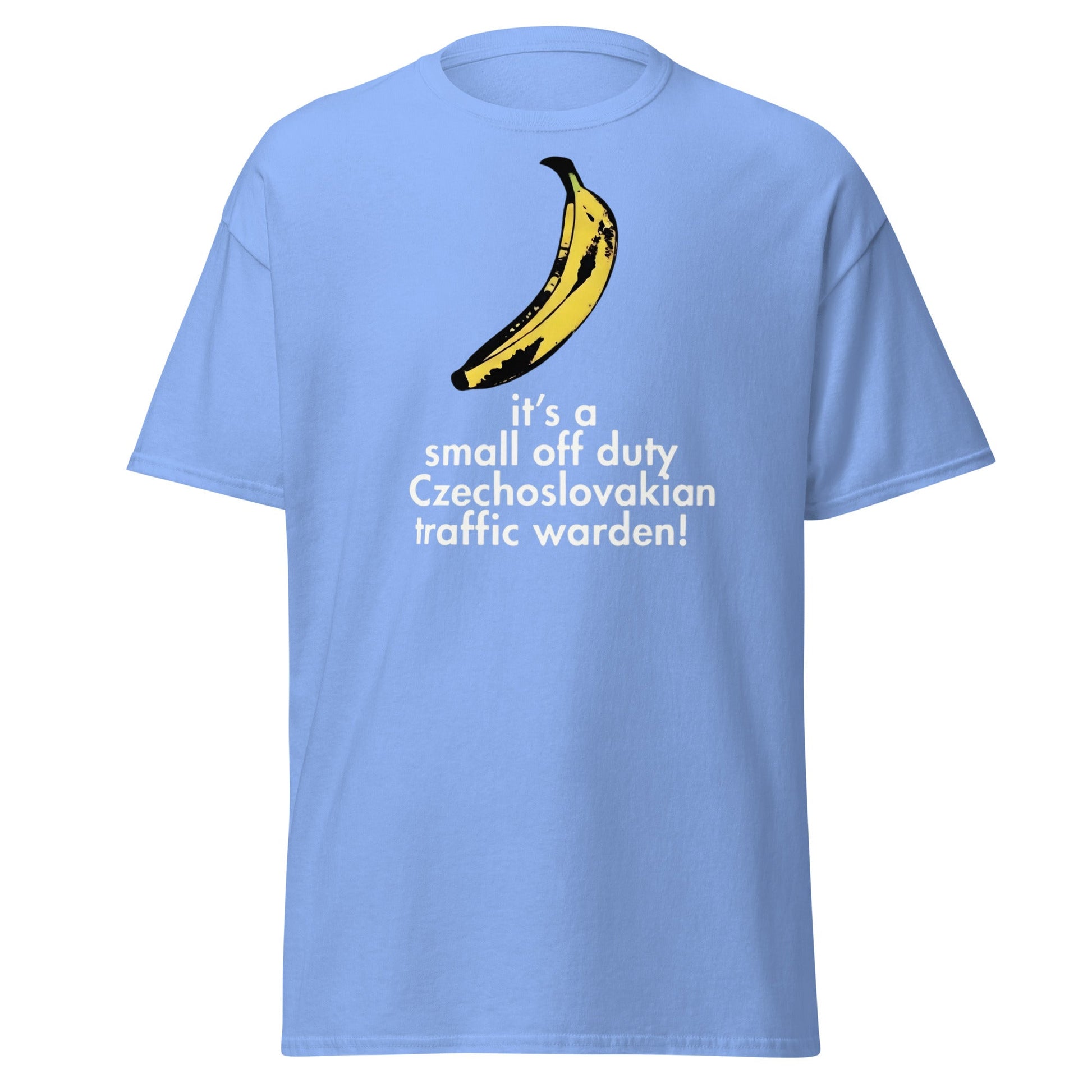 Red Dwarf Banana T-Shirt - Small Off Duty Traffic Warden Tee - Carolina Blue - T-Shirts Online