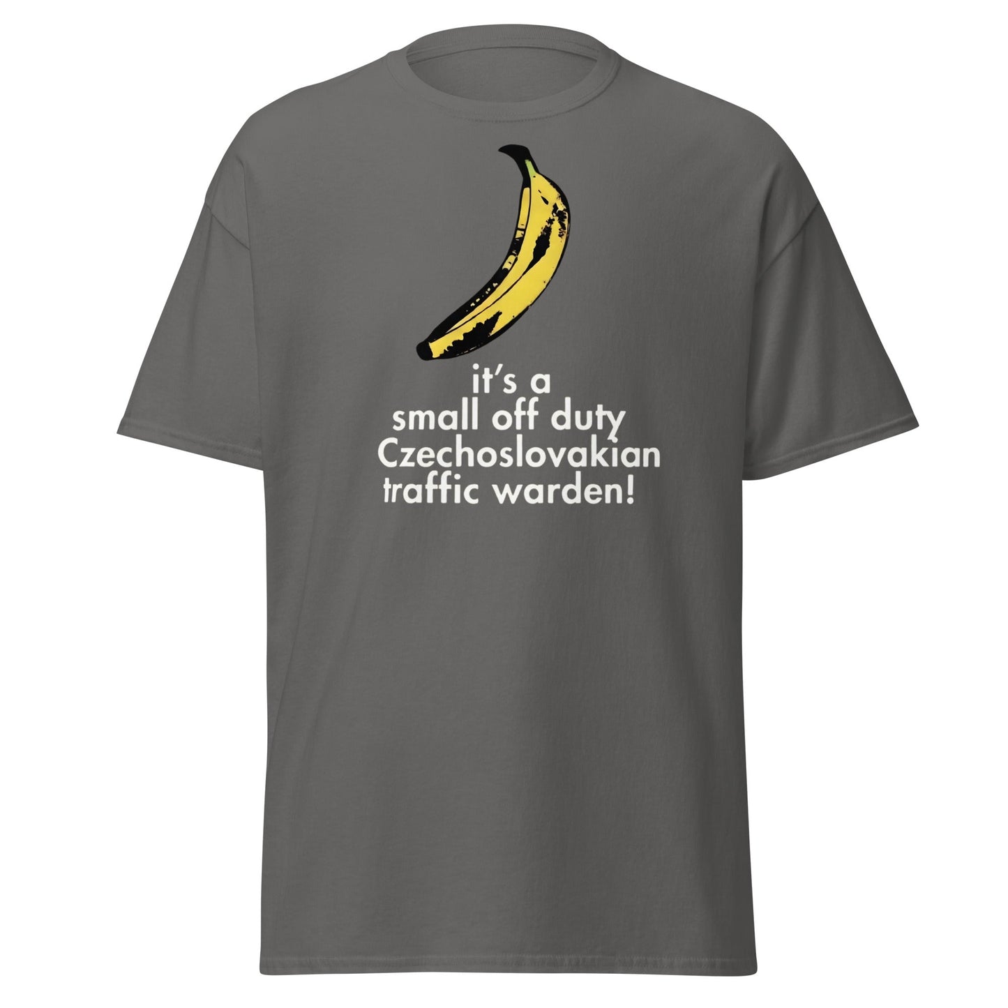 Red Dwarf Banana T-Shirt - Small Off Duty Traffic Warden Tee - Charcoal - T-Shirts Online