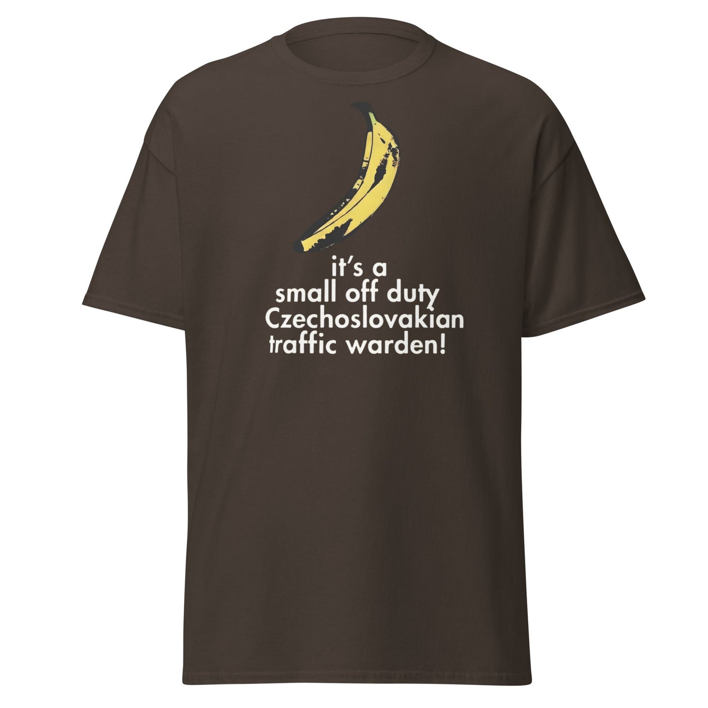 Red Dwarf Banana T-Shirt - Small Off Duty Traffic Warden Tee - Dark Chocolate - T-Shirts Online