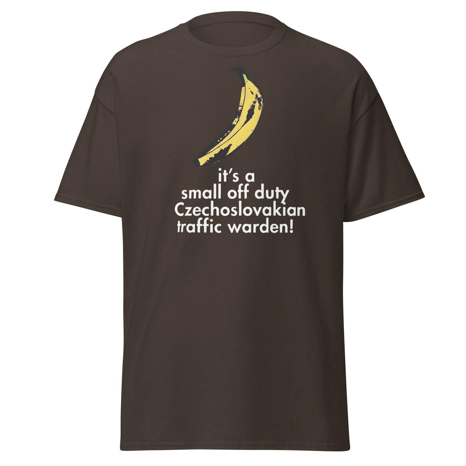 Red Dwarf Banana T-Shirt - Small Off Duty Traffic Warden Tee - Dark Chocolate - T-Shirts Online