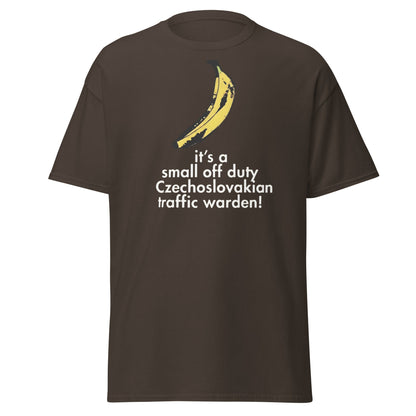 Red Dwarf Banana T-Shirt - Small Off Duty Traffic Warden Tee - Dark Chocolate - T-Shirts Online