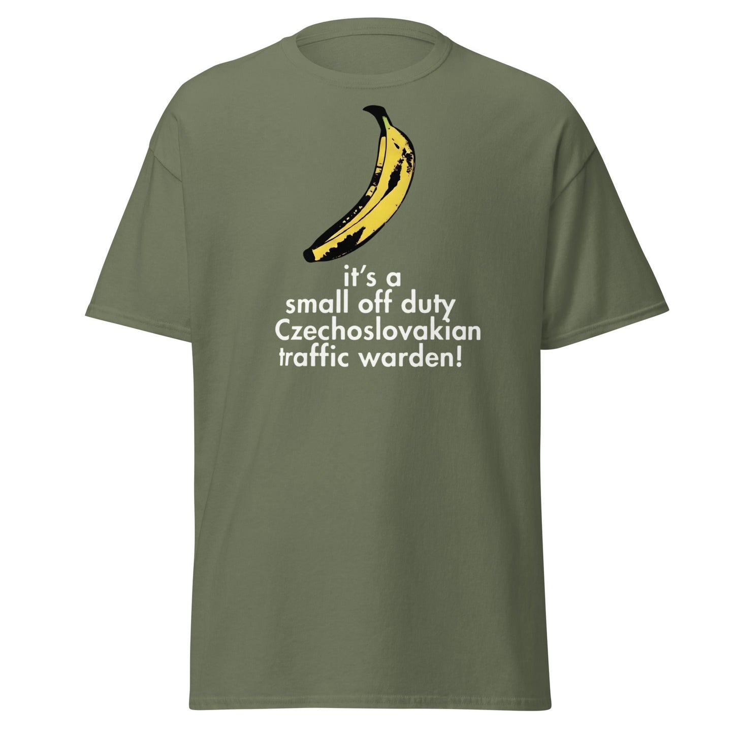 Red Dwarf Banana T-Shirt - Small Off Duty Traffic Warden Tee - Military Green - T-Shirts Online