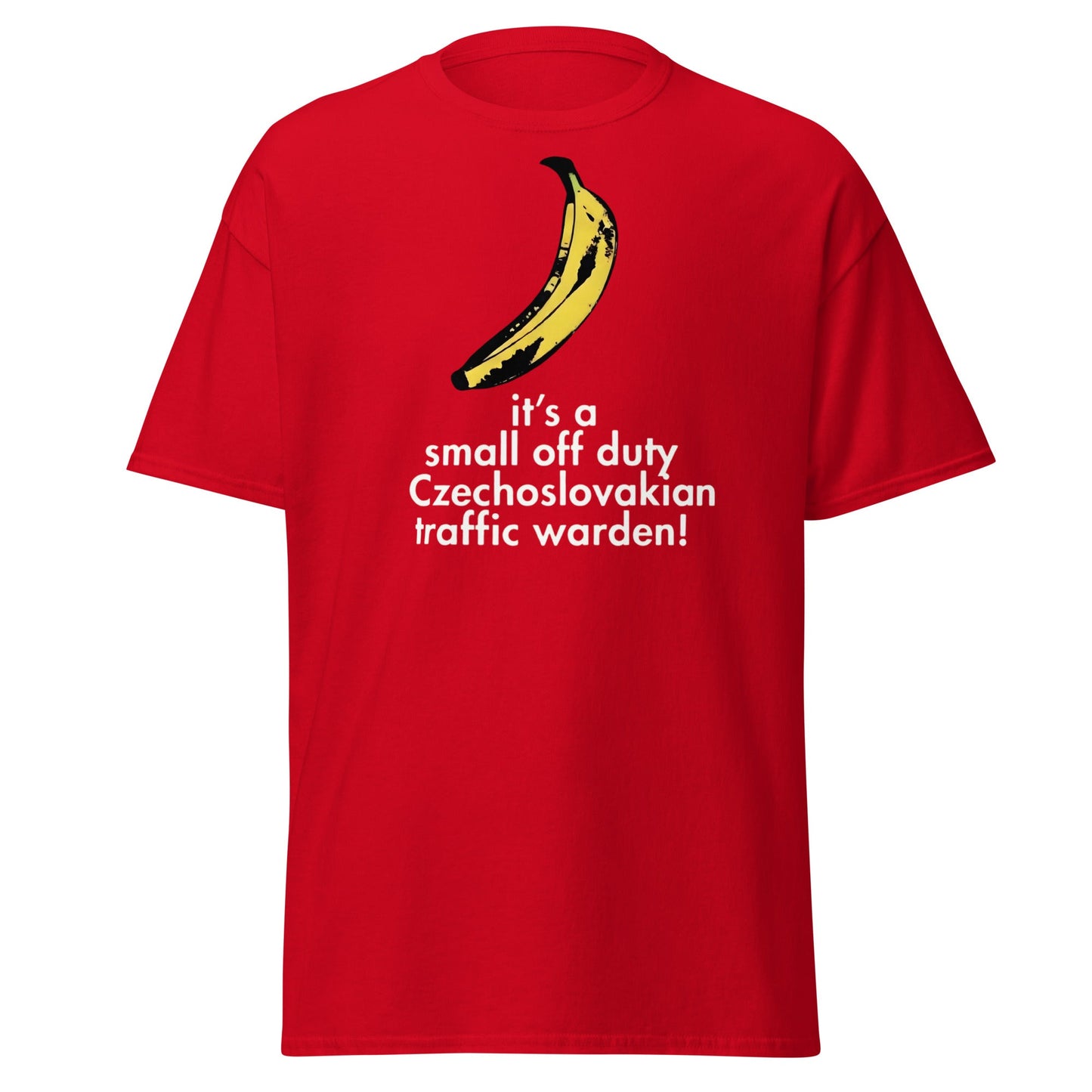 Red Dwarf Banana T-Shirt - Small Off Duty Traffic Warden Tee - Red - T-Shirts Online