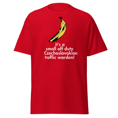 Red Dwarf Banana T-Shirt - Small Off Duty Traffic Warden Tee - Red - T-Shirts Online