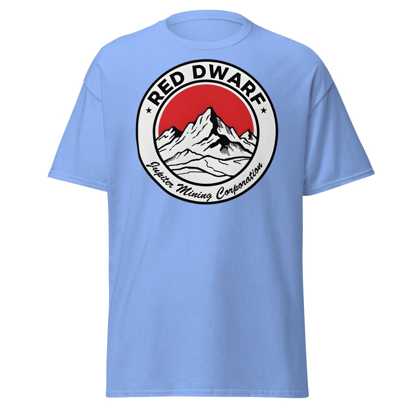 Red Dwarf Jupiter Mining Corporation T-Shirt - Sci - Fi Fan Tee - Carolina Blue - T-Shirts Online