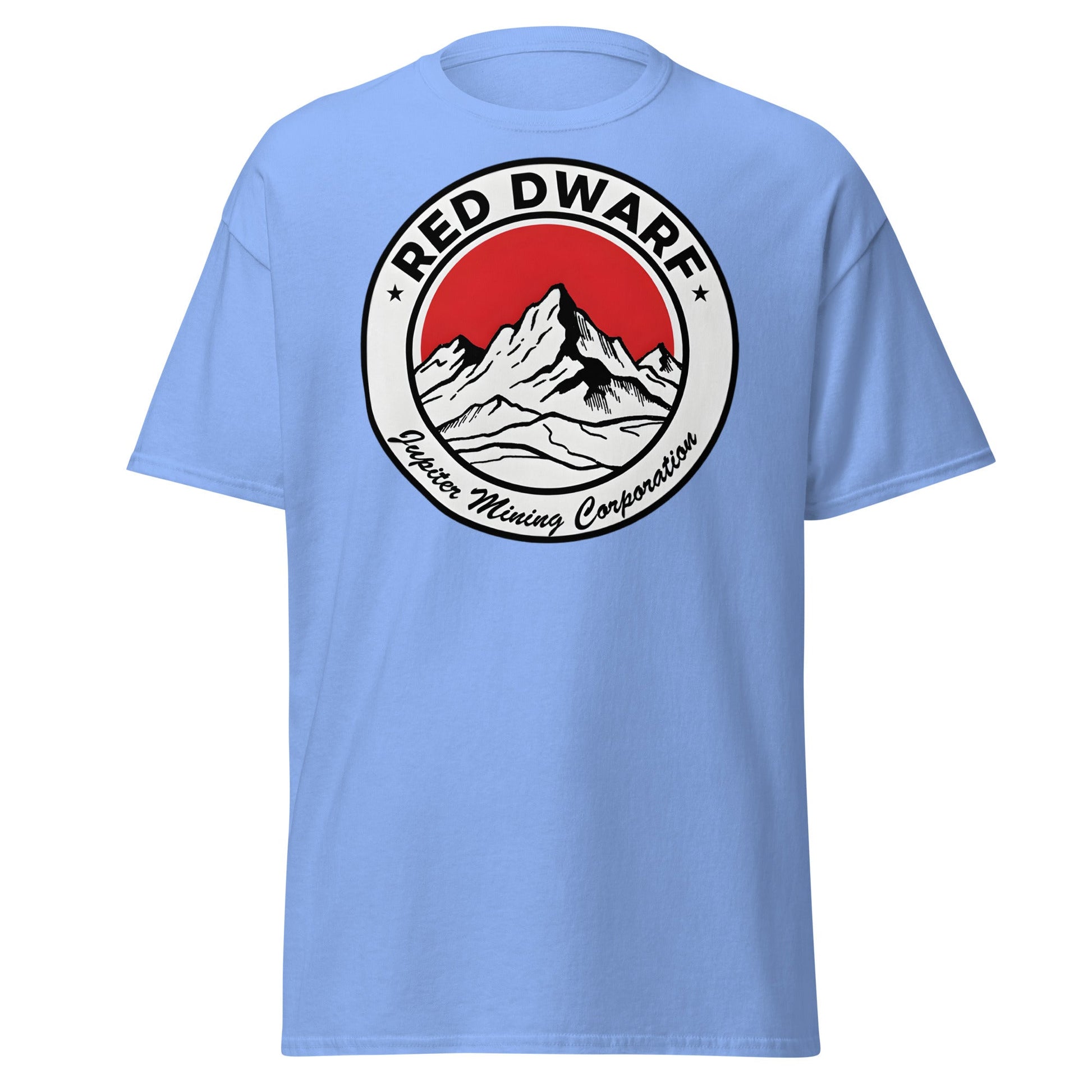 Red Dwarf Jupiter Mining Corporation T-Shirt - Sci - Fi Fan Tee - Carolina Blue - T-Shirts Online
