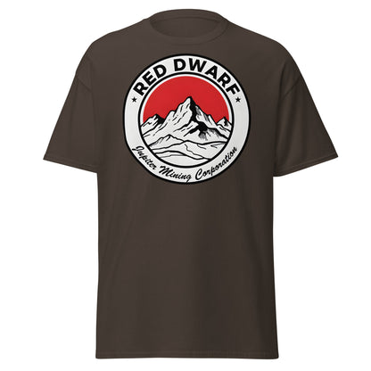 Red Dwarf Jupiter Mining Corporation T-Shirt - Sci - Fi Fan Tee - Dark Chocolate - T-Shirts Online