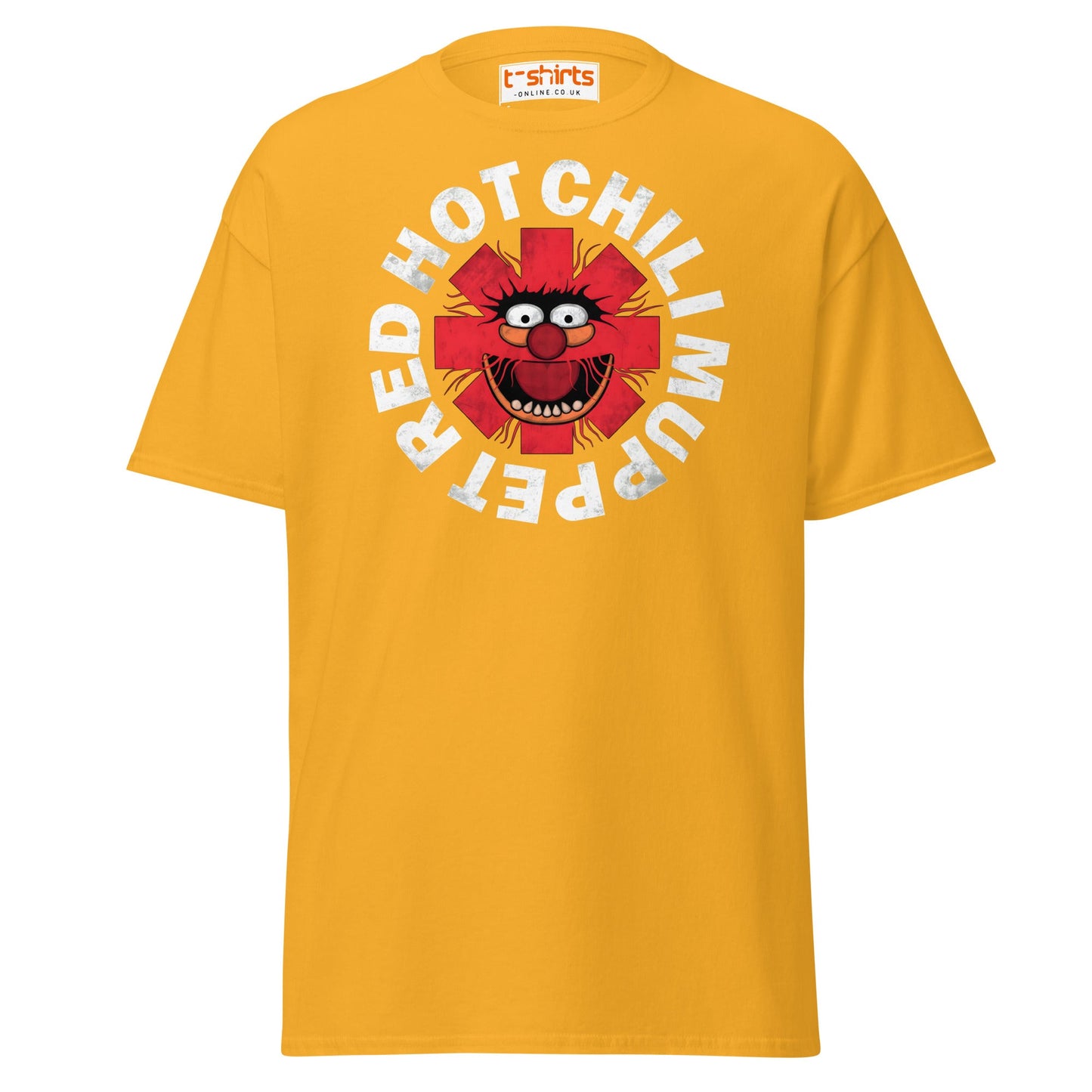 Red Hot Chili Muppet T-Shirt | Funny Band Parody Tee - Gold - T-Shirts Online