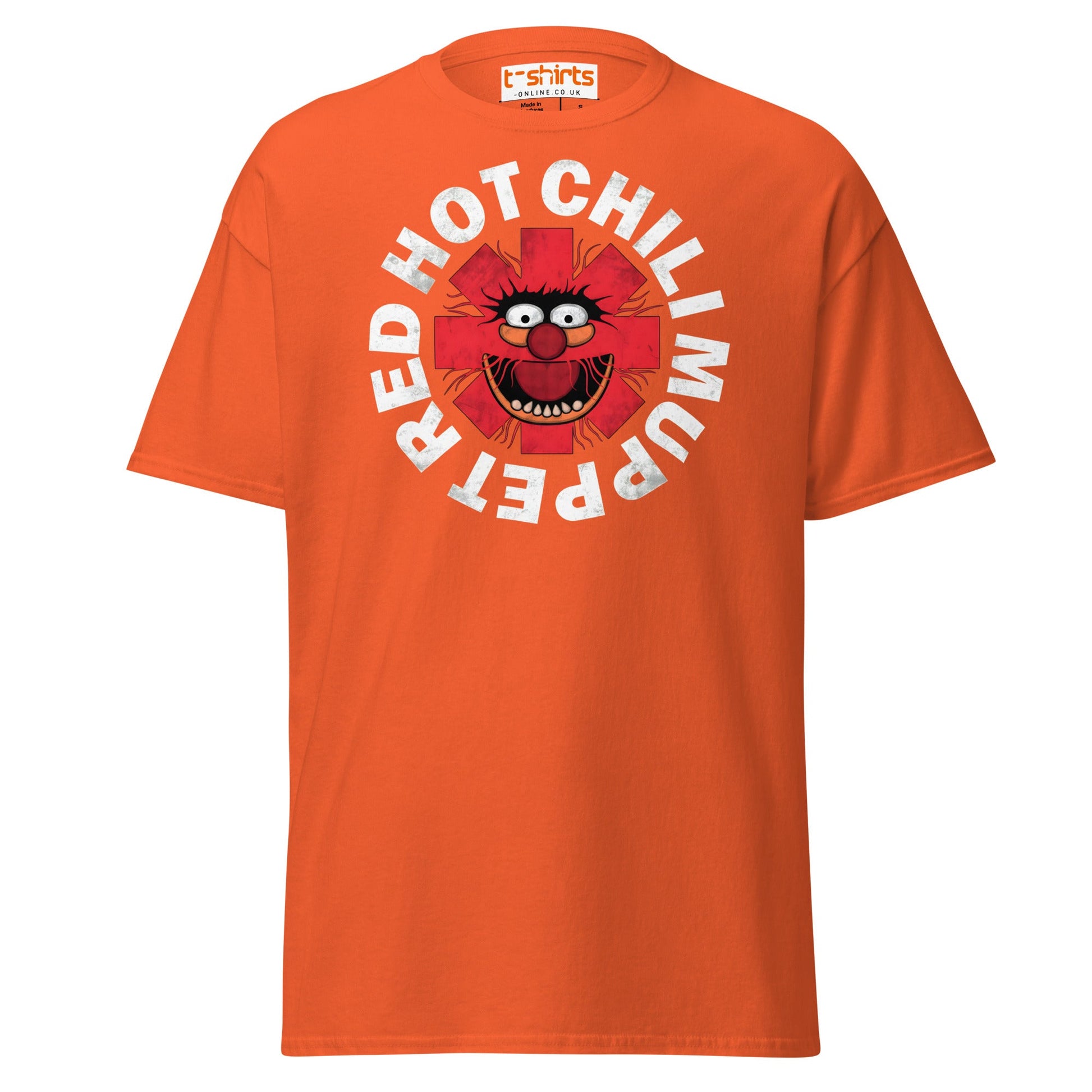 Red Hot Chili Muppet T-Shirt | Funny Band Parody Tee - Orange - T-Shirts Online