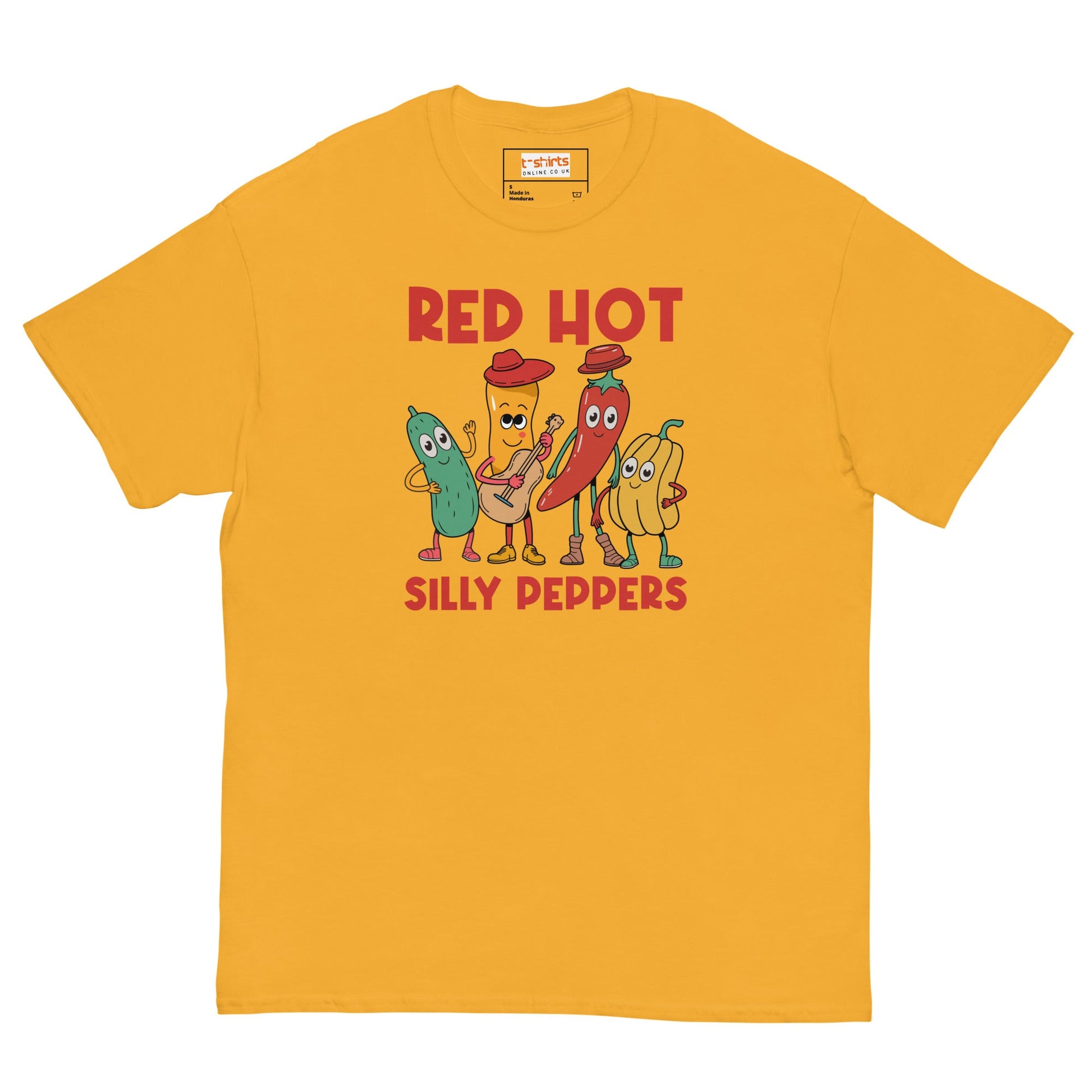 Red Hot Silly Peppers T-Shirt | Music Mashup Tee - Gold - T-Shirts Online