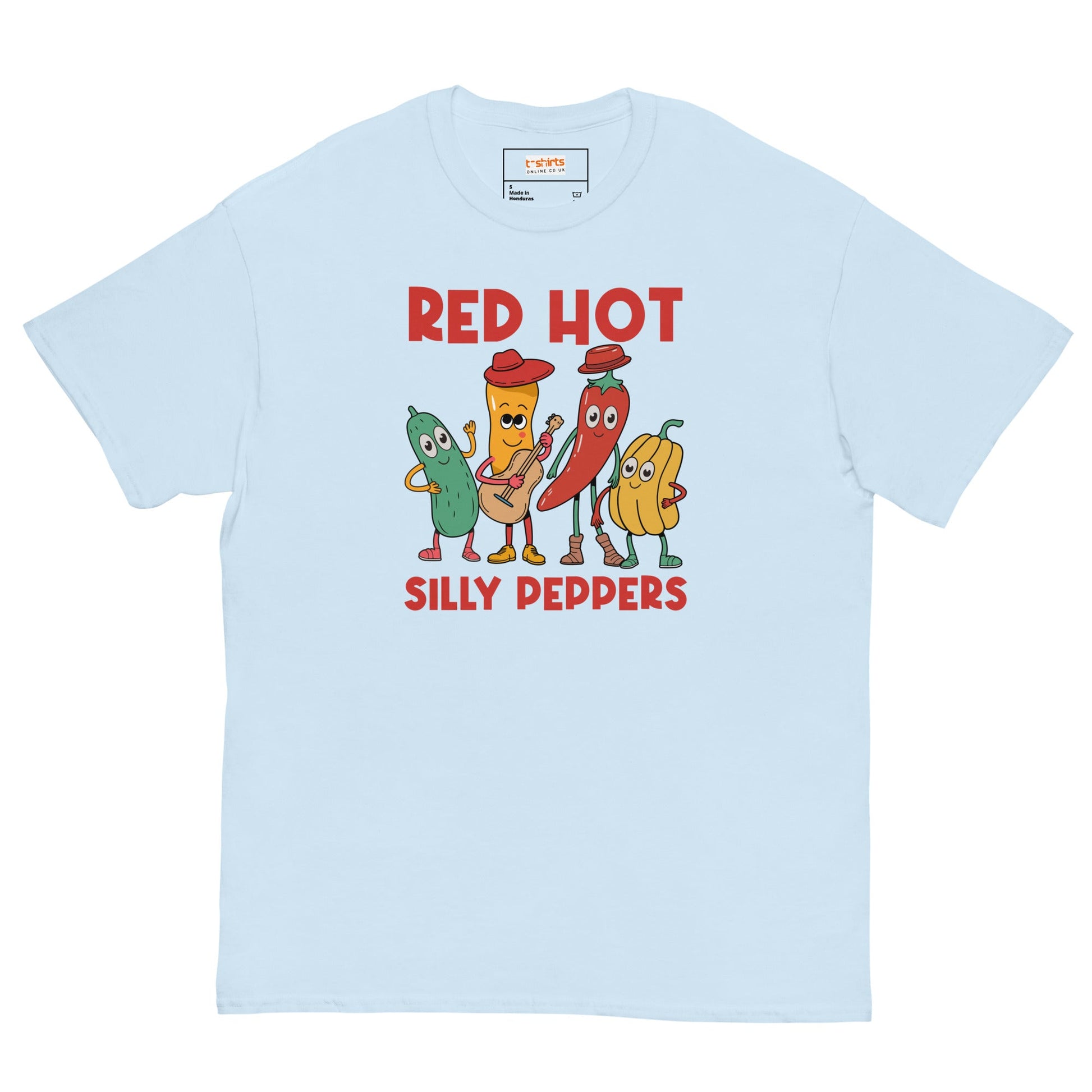 Red Hot Silly Peppers T-Shirt | Music Mashup Tee - Light Blue - T-Shirts Online