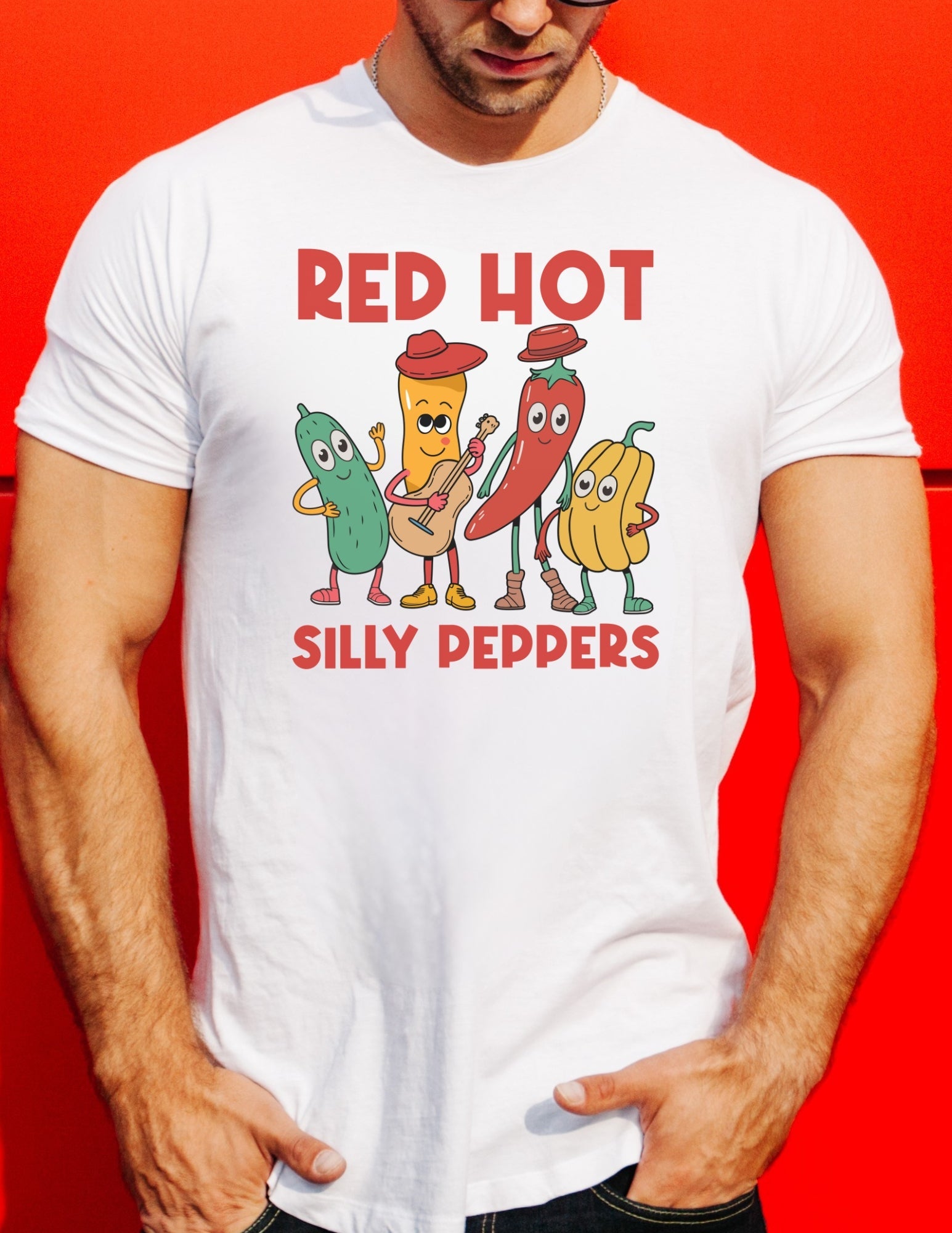 Red Hot Silly Peppers T-Shirt | Music Mashup Tee - Maroon - T-Shirts Online
