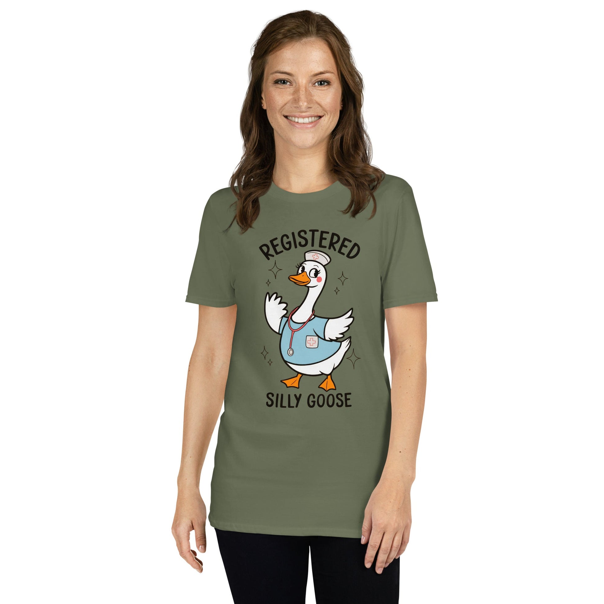 Registered Silly Goose T-Shirt - Military Green - T-Shirts Online