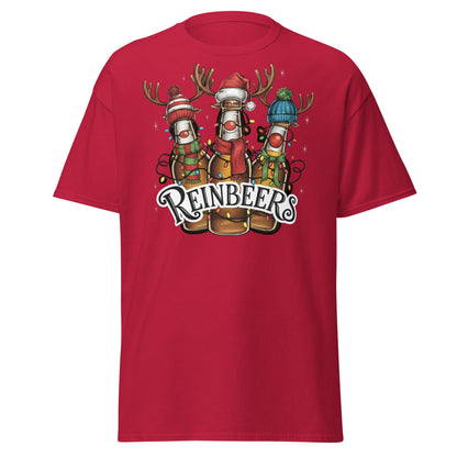 Reinbeers T-Shirt | Funny Christmas Beer Reindeer Pun Tee - Cardinal - T-Shirts Online