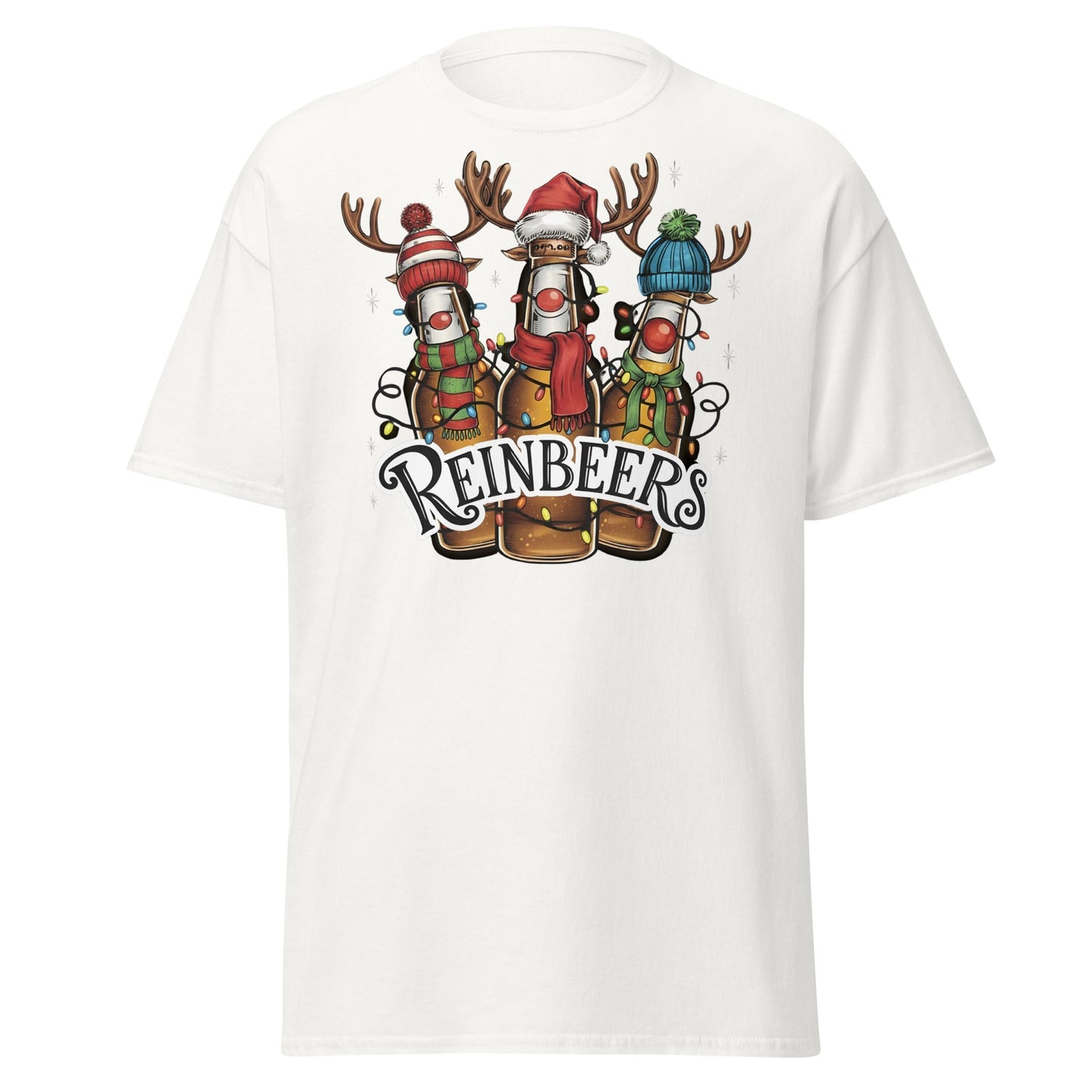 Reinbeers T-Shirt | Funny Christmas Beer Reindeer Pun Tee - White - T-Shirts Online