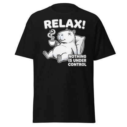 Relax Nothing Is Under Control Capybara - Black - T-Shirts Online