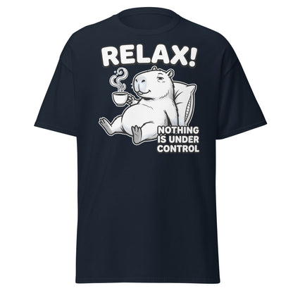 Relax Nothing Is Under Control Capybara - Navy - T-Shirts Online